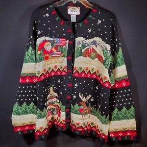 Tiara Women Christmas Cardigan Sweater Size 22/24